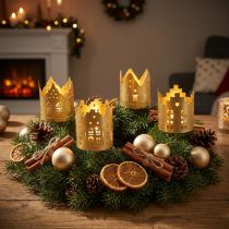 Itens Castiçal dourado cidade castiçal metal Ø6.5cm 4pcs