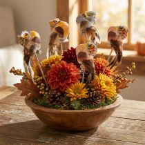 Itens Deco plugue coruja, decoração floral, coruja com penas H5.5cm 6pcs