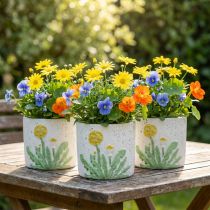 Itens Vaso de flores de decoração de verão de dente de leão de concreto Ø12.5cm H11cm 3pcs