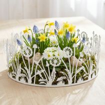 Itens Bandeja decorativa com dentes-de-leão, decoração em metal para primavera branco, prata shabby chic Ø25cm A10,5cm