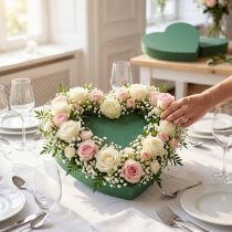 Itens Coração de espuma floral romântico 30 cm espuma floral verde 2 peças