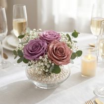 Itens Cabeças de rosas preservadas, presente romântico, rosas duradouras para ocasiões especiais, 5 cm, 6 unidades
