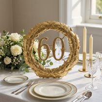 Itens Aniversário número 60 em ouro Ø40cm