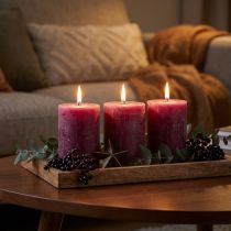Itens Velas de pilar de cor sólida, cor de baga roxa, 60x80mm, 4 unidades - decorativas, longa duração, feitas à mão
