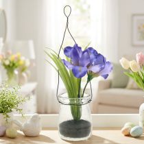 Itens Íris lilás em vidro para pendurar Alt.21,5 cm