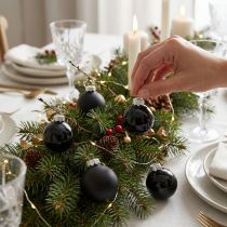 Itens Bolas de Natal pretas vidro mini brilho fosco Ø3cm 22 un