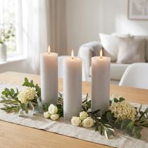 Itens Velas cônicas, cor sólida, cinza claro, 22×240mm, 12 unidades