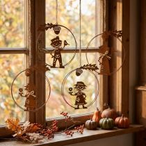 Itens Cabide decorativo ferrugem decoração outono anel decorativo metal Ø13cm 4 un