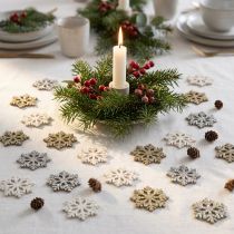 Itens Flocos de neve mix de glitter madeira Ø2cm 144p