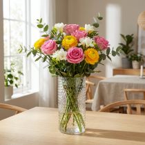 Itens Vaso de flores, vaso de vidro, vidro de vela, lanterna de vidro Ø11,5cm Alt.23,5cm