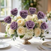 Itens Rosas artificiais cera lilás rosas decorativas cera Ø6cm 18 un
