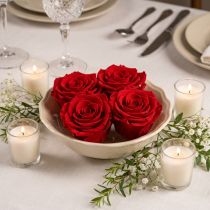 Itens Cabeças de rosas reais Infinity Roses Red Premium Ø8,5cm 4 unidades