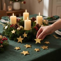 Itens Mistura de estrelas decorativas dispersas 4-5 cm ouro fosco 72 unidades