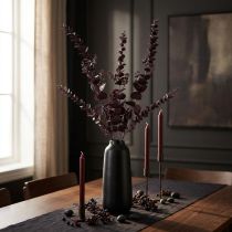 Itens Ramos longos decorativos de eucalipto artificial roxo 103 cm 2 unidades