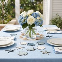 Itens Decoração de mesa de madeira com dispersão marítima, decoração de estrela do mar, peixe, 4 cm, 72 peças