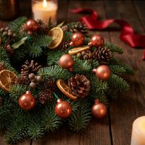 Itens Mini bolas de Natal em arame de vidro vermelho laranja Ø2cm 140 un