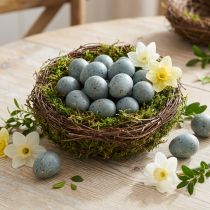 Itens Decoração ovo de codorna marmorizado cinza vazio 3cm decoração de Páscoa 50 un