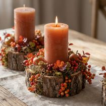 Itens Velas de pilar sólidas em tons de laranja e pêssego, 60x100mm, conjunto de 4, longa duração.