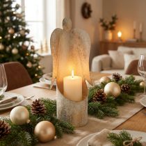Itens Castiçal em forma de anjo, dourado, para decoração de mesa, 50 cm