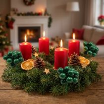 Itens Mini bolas de natal em fio Ø25mm vidro verde 140p