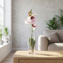 Itens Orquídea Phalaenopsis artificial, branca e roxa, 43 cm