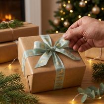 Itens Fita de presente com renas e árvores de Natal, 40 mm x 18 m