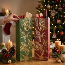 Itens Sacos de presente de natal sacos de natal visco 12×36 cm 2 peças