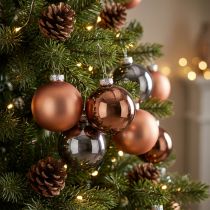 Itens Bolas de árvore de natal bolas de vidro prata damasco Ø5cm 24 un