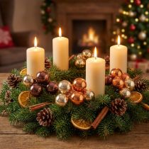Itens Bolas de Natal com frutas espelhadas marrom dourado Ø40mm 32 un