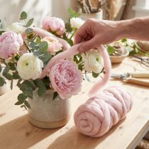 Itens Lunte Pink Wool Lunte Natural Wool Impermeável Colorfast 5cm 10m