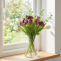 Itens Flores xadrez Fritillaria artificial roxa 29cm 6 un