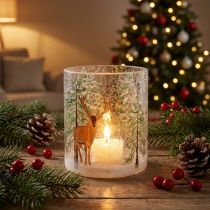 Itens Porta-velas vidro crepitante natalino copo tealight H13cm