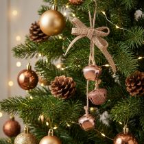 Itens Sinos de Natal decorações para árvores de Natal cobre rosa Ø3,5cm 3 unidades