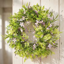 Itens Coroa de Flores de Bach Lavanda Artificial Roxa Ø33cm