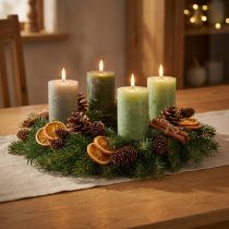 Itens Velas de pilar verdes, 3 tons, cor sólida, estilo rústico, 70x100mm, conjunto de 12, para decoração e Advento.