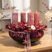 Itens Conjunto de 2 velas cilíndricas rosa, com aparência de mármore rosa antigo, 85×200mm, para decoração e presente.