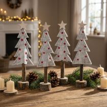 Itens Decoração de árvore de Natal em feltro estrela coração bege vermelho Alt.21cm 4 peças