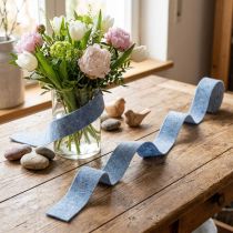 Itens Fita de feltro azul 7,5cm 5m
