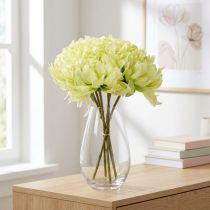 Itens Buquê de creme artificial de crisântemos, amarelo 28cm 6 unidades