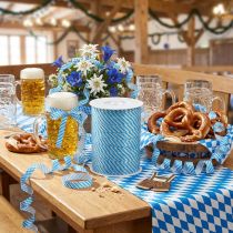 Itens Fita decorativa ondulada Oktoberfest azul-branco 10mm 250m