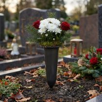Itens Vaso funerário antracite 28,5 cm