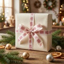 Itens Fita de Natal Fita rosa Natal 25mm 18m