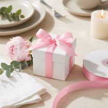 Itens Fita para presente e decoração 8mm x 50m rosa claro