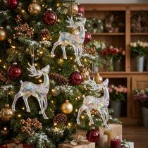 Itens Decoração de rena Decorações de Natal iridescente Alt.12cm 3 unidades