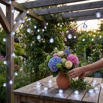 Itens Bola de luzes de fada cereja exterior branco frio 60 LED 900cm