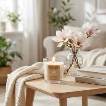 Itens Vela perfumada em vidro cera natural Wenzel Candles Magnolia 85×70mm