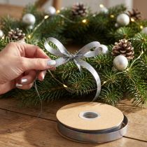 Itens Fita decorativa prata metálica com efeito joia 15mm 15m