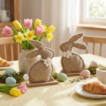 Itens Conjunto de 6 estatuetas de coelho da Páscoa, decoração de primavera para sala de estar e mesa, 18 cm.