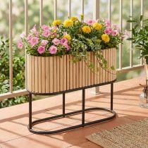 Itens Mini canteiro elevado, jardineira, floreira, madeira, oval, 50×20cm, A40cm