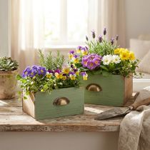 Itens Caixa para plantas decoração de gavetas de madeira 22/18cm conjunto de 2 peças